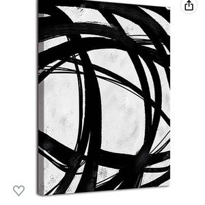 Wall art canvas black and white abstract
